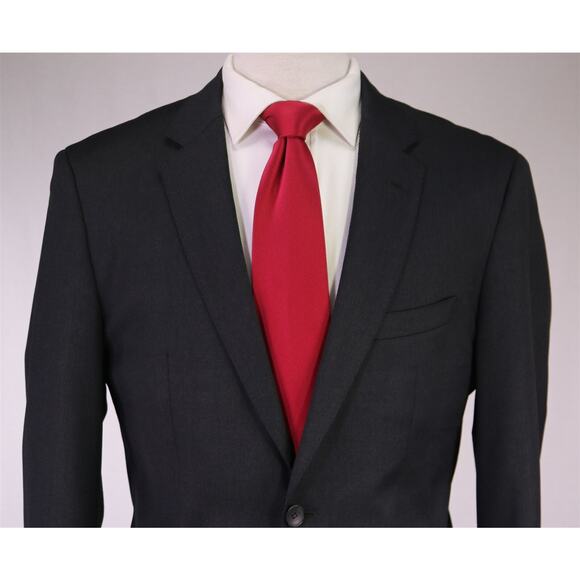 Hugo Boss Current Johnstons/Lenon Solid Charcoal Gray Super 100's Wool Suit 38R - Picture 3 of 13